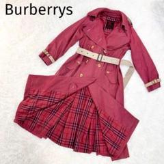 Burberrys バーバリー ダッフルコート ノバチェック レッド 赤 XL 希少 バーバリー Burberry ダッフルコート オレンジ ノバ
