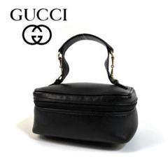 【美品】GUCCI レザー ホースビット バニティバッグ イタリア製 希少品