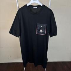 【美品】MONCLER モンクレール胸ポケット半袖Tシャツ黒M