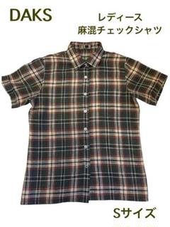 DAKS トップス Tシャツ ブラウス 半袖 42 大きめ ベージュ チェック チェックジャガード丸首ニット(半袖)｜DAKS（ダックス）公式