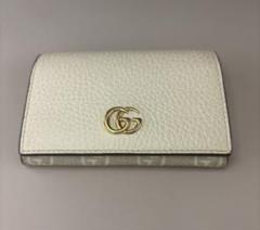 GC ロゴ ホワイトレザー 名刺入れ　箱付き GUCCI グッチ 771152_AABXM_1000_001_080_0000