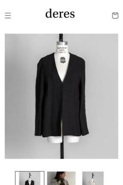 【試着のみ】deres linen jacket black デレス リネン 試着のみ】deres linen jacket black デレス リネン