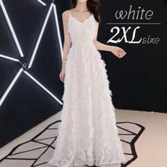フェザードレス ウェディング ロング 結婚式 前撮 二次会 パーティー ワンピ