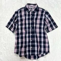 ニッセン 半袖シャツ チェック カジュアル ラフ 大きめ ゆったり 体型カバー