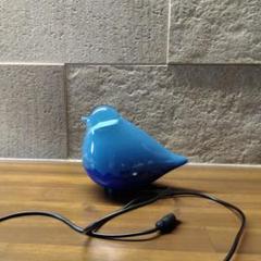 青いガラス製 鳥型 USBランプ