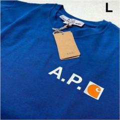 新品 APC カーハート CARHARTT WIP Tシャツ ブルー メンズ L