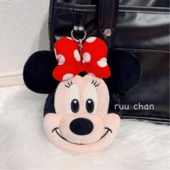 お顔厳選♡リール付き　赤　パスケース　ぬいぐるみ　ヘアゴム　リボン　ミニー m94278825401_1.jpg?1750325590