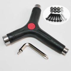 スケボー スケート レンチ ツール 工具 Y字タイプ 黒 1インチビス付