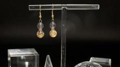 相性抜群【花火スーパーセブン＆ルチルクォーツ】ピアス