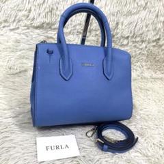 極美品✨ フルラ　ハンドバッグ　ユッカ　リボン　レザー　本革　ブラック　ロゴ金具 美品✨FURLA ハンドバッグ ロゴ金具 チャーム レザー ブラック