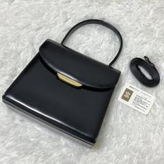 桂由美　ショルダーストラップ付き　ハンドバック　黒　レザー 2025年最新】カツラユミ ／ ユミカツラ ハンドバッグの人気