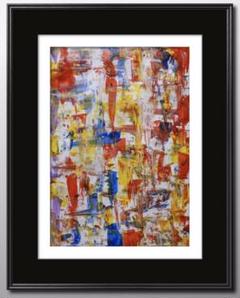 抽象画 原画 モダンアート 額縁付