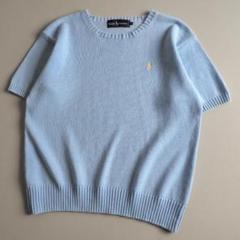 ラルフローレン　正規品　サマーニット　半袖　水色　黄色ポニー　美品