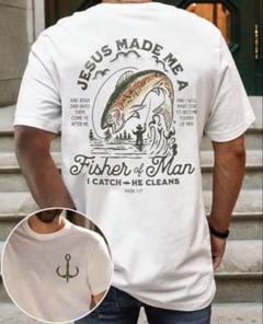 Fisher Of Man』 Tシャツ フィッシング 釣り ルアー 白 XL