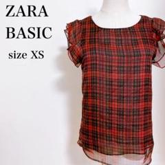 ZARABASIC ザラベーシック　レディース　フリルスリーブブラウス　シアー