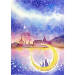 ぷうあさま専用（原画）夜空に咲く花【A5サイズ／水彩画／#2458】 94701df7fa7f06c490bd17d2f8cf27