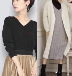 ⭐︎セット⭐︎ホワイトボアロングコート& ニット