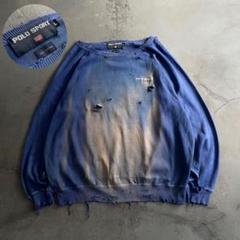 90's “Polo Sport”鬼フェード“ニットBoro sweat