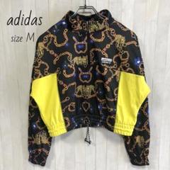 アディダス　adidas　トレフォイル　ハーフジップ　ジャージ　M 総柄　短丈