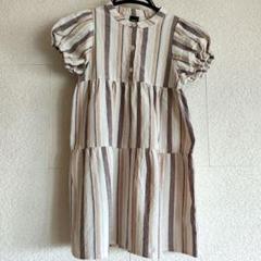 manina ストライプ 半袖ワンピース 120cm
