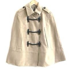 未使用級✨バーバリー ウール ポンチョ ケープ コート ノバチェック ネイビー BURBERRY バーバリー チェック ウール ポンチョ ネイビー系