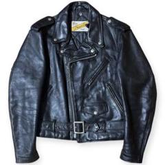Schott 米国製 618 牛革 ダブルライダースジャケット 40 ブラック