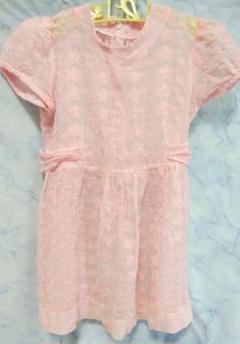 ベイビー服.ピンク レース 半袖ワンピース かわいい