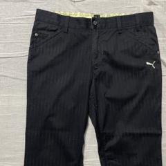 ●プーマゴルフ●ロングパンツ 82 ストレッチ ブラック ストライプ 黒