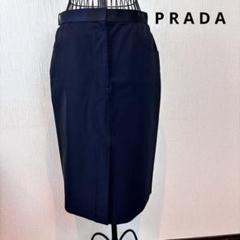 ★PRADA★プラダ★黒タイトスカート★ ウエスト左ロゴ有★前後スリット★素敵