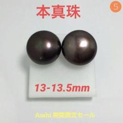 真珠淡水パ-ルピアス希少特大珠13-13.5mmブラック系【訳が有り在庫処分】❺