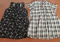BeBe　comme ca ism ワンピース 夏物2着セット 100cm　黒系