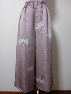 正絹薄紫色地の訪問着　着物リメイクパンツ