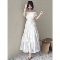 dazzlin シアージャカードコルセットワンピース オフショルダー