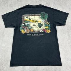ハワイ　カウアイ島　スーベニア　トップス　半袖　Tシャツ　古着　ブラック　黒　M