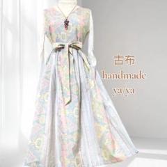 SALE☆大島紬 赤緑系 幾何学 3種 大島リメイクポケット付きジャンスカ 大島紬 パステル系 幾何 大島リメイクジャンスカ - メルカリ