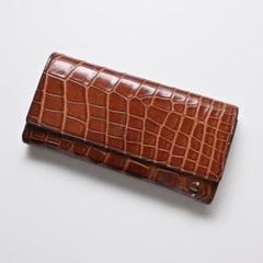 【新品未使用】CIVINILE チビナイル クロコダイル ミニウォレット　財布 チビナイル クロコダイル 長財布 ブラウン ロング ウォレット