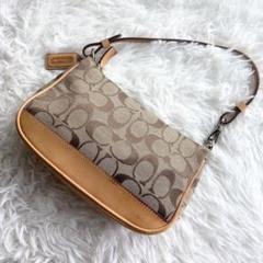 coach アクセサリーポーチ　キャンバス　レザー　シグネチャー　6094