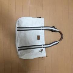 【返品OK】森野帆布トートバッグホワイト×グレー