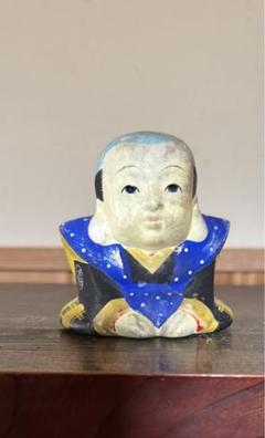 福助、土人形 2点セット 昭和レトロ 小さな福助人形 2体 福助さん 土人形 泥人形 縁起物