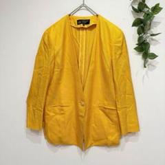 ハーディエイミス　ノーカラージャケット　昭和レトロ　派手　マスタード　アウター