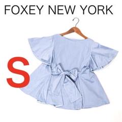 【12月スーパーSALE 15%OFF】 H463◾️フォクシーニューヨーク リボン半袖 カメリアトップ トップス