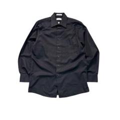 7BS2【VAN HEUSEN】黒　無地長袖シャツ　モード　古着used