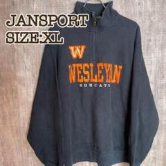 JAN SPORT ジャンスポーツ　ハーフジップスウェット　ブラック 黒　XL