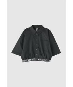 新品タグ付き NBB WEEKEND 半袖シャツ 黒 サイズ1 酒しか信じない 半袖シャツ ワークシャツ 開襟シャツ ヲタ映え