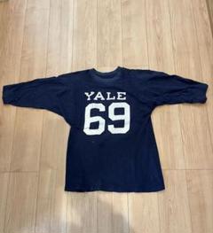 ヴィンテージYALE フットボールTシャツエルボーパッチ7分袖