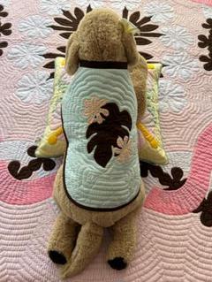 ＜正規品＞ペット服♡モンステラ♡ ミントブルー ♡リバーシブル♡ハワイアンキルト