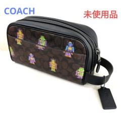 COACH CW199コズミックスモール　ポーチ　キャンバス＆レザー　未使用品 COACH CW199コズミックスモール ポーチ キャンバス＆レザー 未