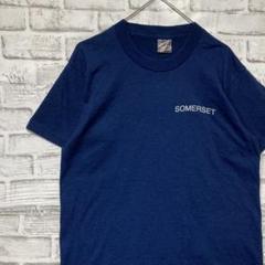 USA製90sヴィンテージTシャツ！シングルステッチ　ブルー半袖古着M79