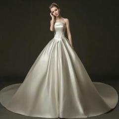 ウェディングドレス結婚式花嫁チューブトップウェディングドレスフルセット