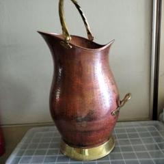 銅製 真鍮製 傘立て コールバケツ フラワーポット 槌目打ち出し